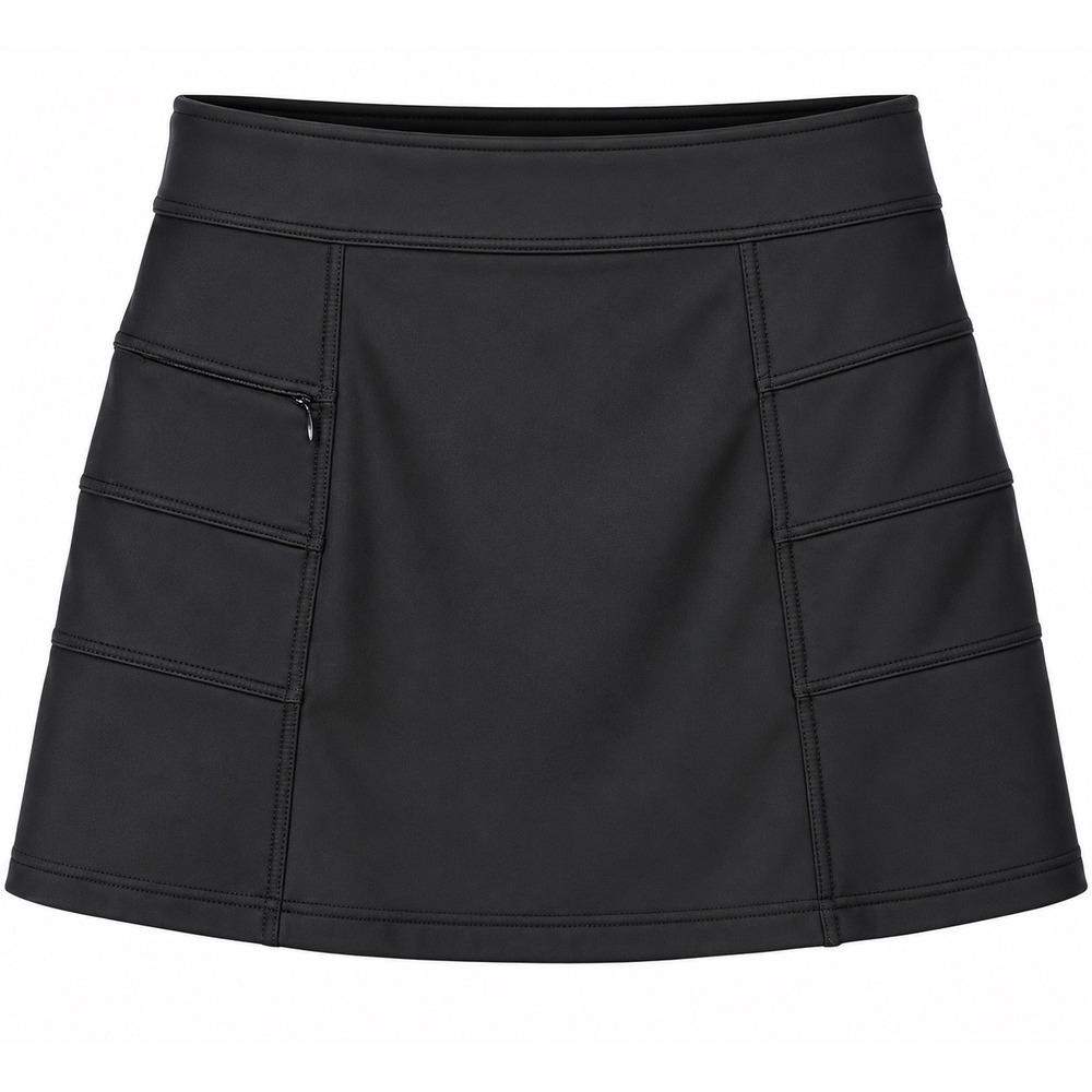 Athleta Black Fleece Lined Performance Skirt Women's L Zip Pocket Winter